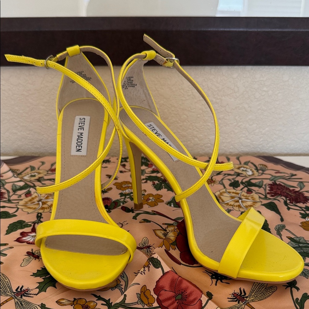Steve Madden Vibrant Yellow Strappy Heels